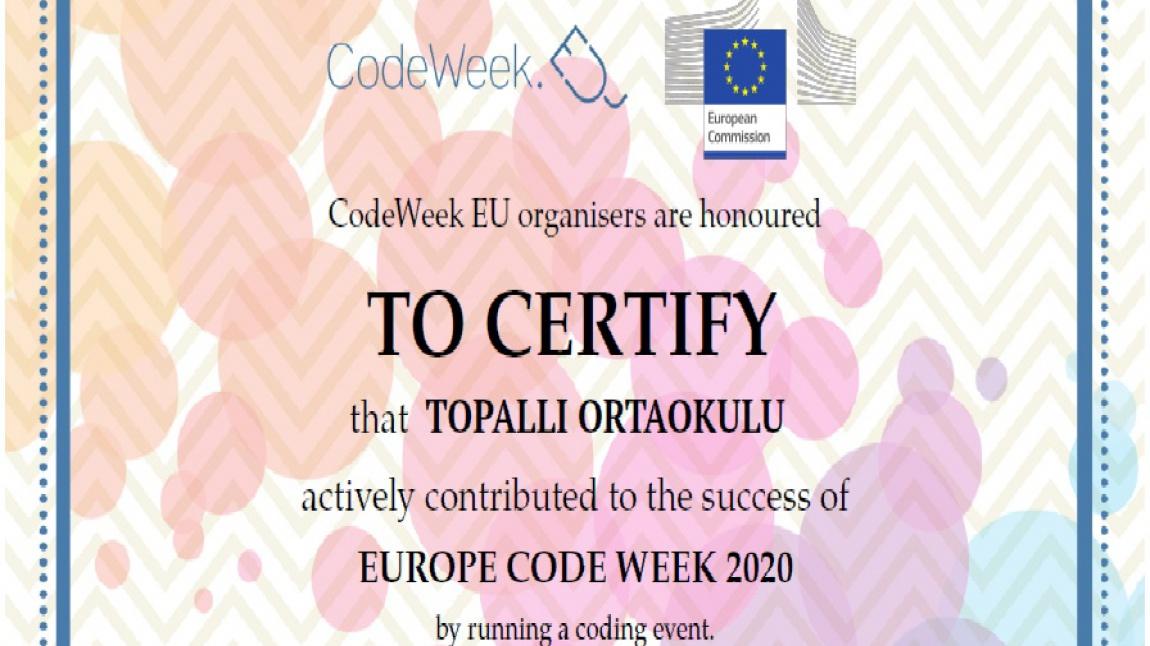 Codeweek EU 2021- Kodlama Haftasına katıldık.